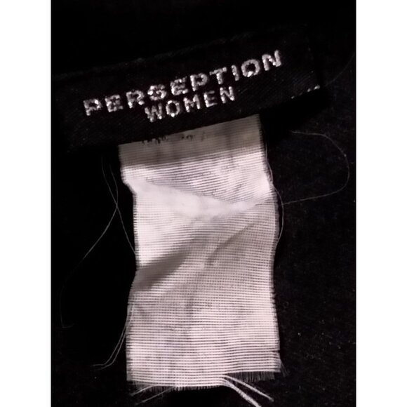 Perseption Women Black Sleeveless Floral Applique Top 2X - Picture 6 of 7